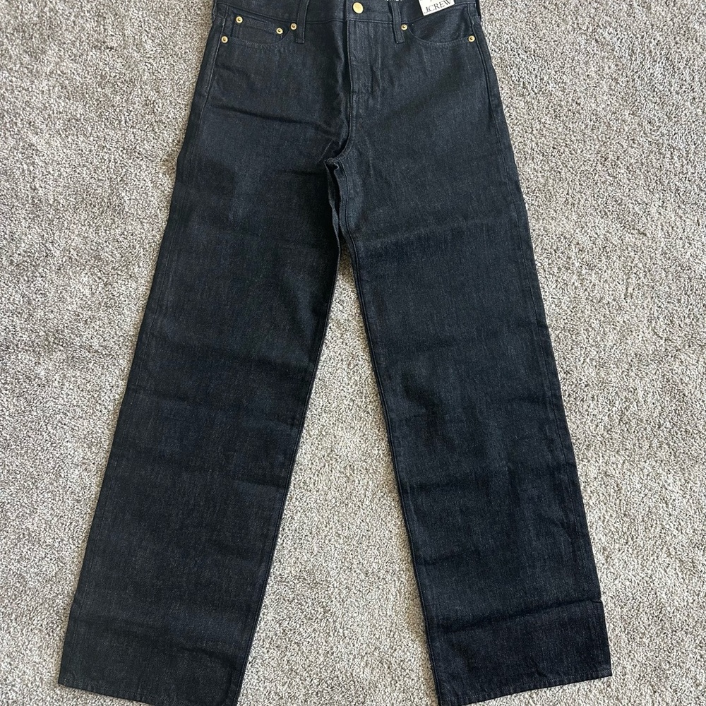 J. Crew Tall lower rise wide leg jean - Black Denim Jeans
